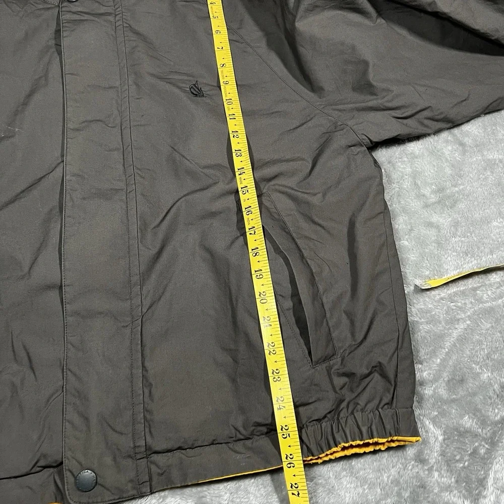 Nautica Jacket Men Size Medium Yellow Blue Reversible Windbreaker Hooded Zip VTG